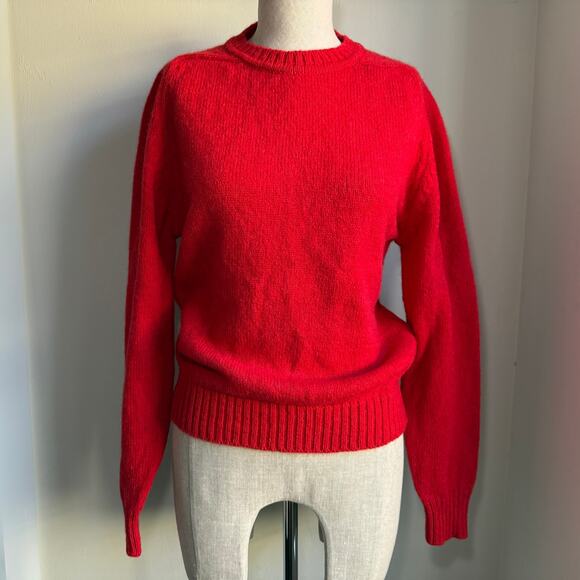 Lands’ End Shetland Wool Sweater Red Crewneck — Made in Scotland (M) - Picture 8 of 8